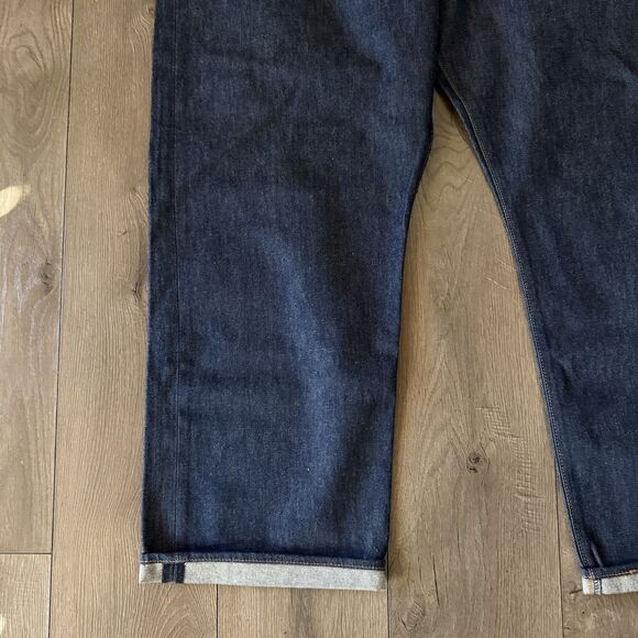 Levis 501 Original Fit Jeans Mens Size 52x32 Dark Wash Denim Blue Button Fly - Picture 13 of 16